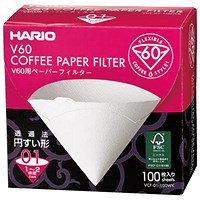 Hario V60 Coffee Filter Papers, Size 01, White Pack of 100