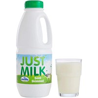 Candia Just Milk Semi Skimmed Milk Bottles, 1 Litre, Pack of 6