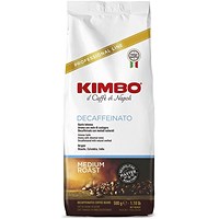 Kimbo Decaf Medium Roast Coffee Beans, 500g