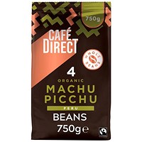 Cafe Direct Fairtrade Organic Machu Picchu Peru Coffee Beans, 750g