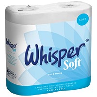 Esfina Whisper Soft Luxury 2-Ply Toilet Rolls, Pack of 4
