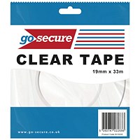 GoSecure Small Tape 19mmx33m Clear (12 Pack)