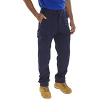 Beeswift Poly Cotton Work Trousers, Navy Blue, 32