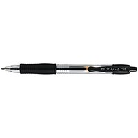 Pilot G207 Rollerball Pen, Gel Ink, 0.7mm tip, 0.39mm line, Black, Pack of 20