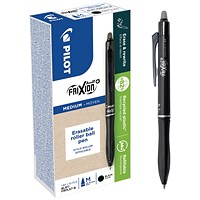 Pilot Frixion Ball+ Rollerball Pen, Black, Pack of 10