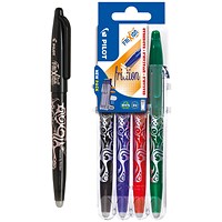 Pilot FriXion Ball Erasable Rollerball Pen Broad Black (12 Pack) - Get Pilot FriXion Set2Go Rollerball Pens Assorted (4 Pack) Free