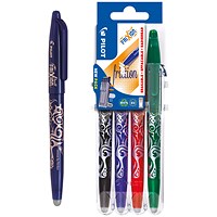 Pilot FriXion Ball Erasable Rollerball Pen Broad Blue (12 Pack) - Get Pilot FriXion Set2Go Rollerball Pens Assorted (4 Pack) Free