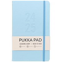 Pukka Pad 2024-25 Academic Diary, Week To View, 213mm x 133mm, Pastel Blue