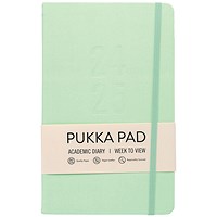 Pukka Pad 2024-25 Academic Diary, Week To View, 213mm x 133mm, Pastel Green