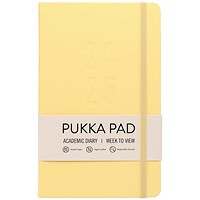 Pukka Pad 2024-25 Academic Diary, Week To View, 213mm x 133mm, Pastel Yellow