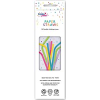 Pukka Party Flexible Drinking Straws, Assorted, Pack of 24