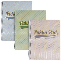 Pukka Pad Haze Jotta Wirebound Notebook, A4+, Ruled, 200 Pages, Assorted, Pack of 3