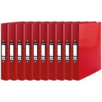 Pukka Brights Ring Binder, A4, 2 O-Ring, 45mm Capacity, Red, Pack of 10