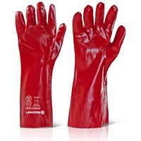 Beeswift PVC Gauntlet, Red, 16”