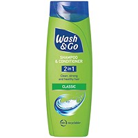 Wash & Go Classic 2 In 1 Shampoo & Conditioner, 400ml, Pack of 6