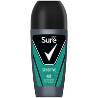 Sure Men Sensitive Anti-Perspirant 48h Roll On Deodrant, 50ml, Pack of 6