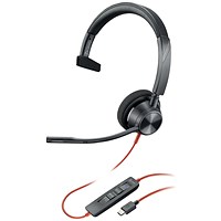 Poly Blackwire 3310 Monaural MS USB-C/A Headset 8X216AA