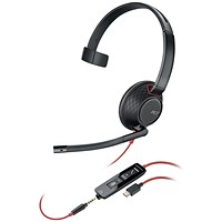 Poly Blackwire 5210 Monaural 3.5mm + USB-C/A Headset 8X230AA