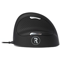 R-GO HE Break Right Hand Ergonomic Large Mouse, Wired, Black