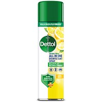 Dettol All In One Disinfectant Spray, Lemon, 300ml, Pack of 6