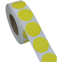 Blick Labels in Dispensers Round 19mm Yellow (Pack of 1280) RS012252