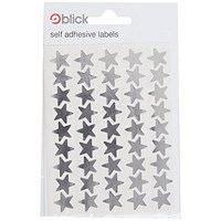 Blick Metallic Stars Stickers, 14mm, Silver, 135 Stickers