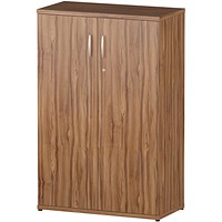 Impulse Medium Cupboard, 2 Shelves, 1200mm High, Walnut Impulse Medium Cupboard, 2 Shelves, 1200mm High, Walnut