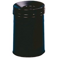 Fire Extinguishing Lid Waste Bin, 30.9 Litre, Black