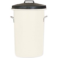 Heavy Duty Coloured Dustbin, 85 Litre, White