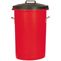 Heavy Duty Coloured Dustbin, 85 Litre, Red