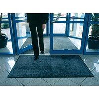 VFM Black /Blue Economy Washable Entrance Mat 1150x1750mm 312428