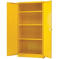 Hazardous Substance Storage Cabinet 72x48x18 inch C/W 3 Shelf Yellow