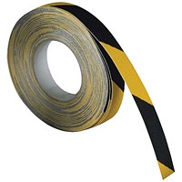 Self-Adhesive Anti-Slip Tape, Black/Yellow, 50mm x 18m, Single Roll