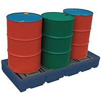 Drum Pallet, Sump Poly, 2 Drum Capacity, Blue