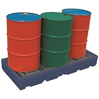 Drum Pallet, Sump Poly, 4 Drum Capacity, Blue