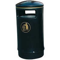 Outdoor Hooded Top Bin, 75 Litre, Black