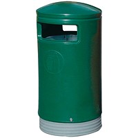 Outdoor Hooded Top Bin, 75 Litre, Green