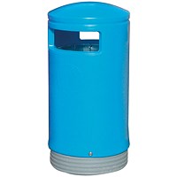 Outdoor Hooded Top Bin, 75 Litre, Blue