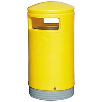 Outdoor Hooded Top Bin, 75 Litre, Yellow