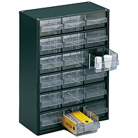 Clear 18 Drawer System Dark Grey Storage Cabinet 324117