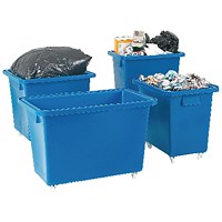 Bottle Skip 930x340x550mm 4X51mm Swivel Blue