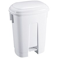 Derby Plastic Pedal Bin, 60 Litre, White