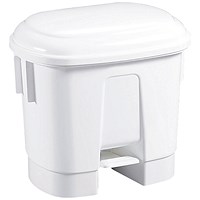 Derby Plastic Pedal Bin, 30 Litre, White