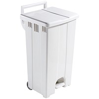 Plastic Pedal Bin, 90 Litre, Grey