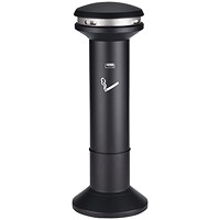 High Capacity Smoking Ash Stand, 25.4 Litres, Silver and Black