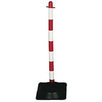 VFM Red/White Freestanding Post with Rubber Square Base