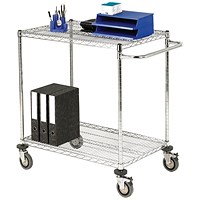 Mobile Trolley 2-Tier Chrome 372995