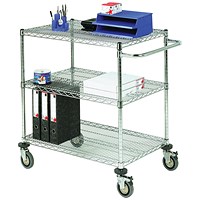 Mobile Trolley 3-Tier Chrome 372998