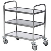 Trolley 3-Tier Stainless Steel Silver 373229