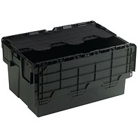 Black Attached Lid Container 54L 375814